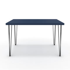Étkezőasztal - Linga fekete lábbal - Tiroli kék, méret: 120x75