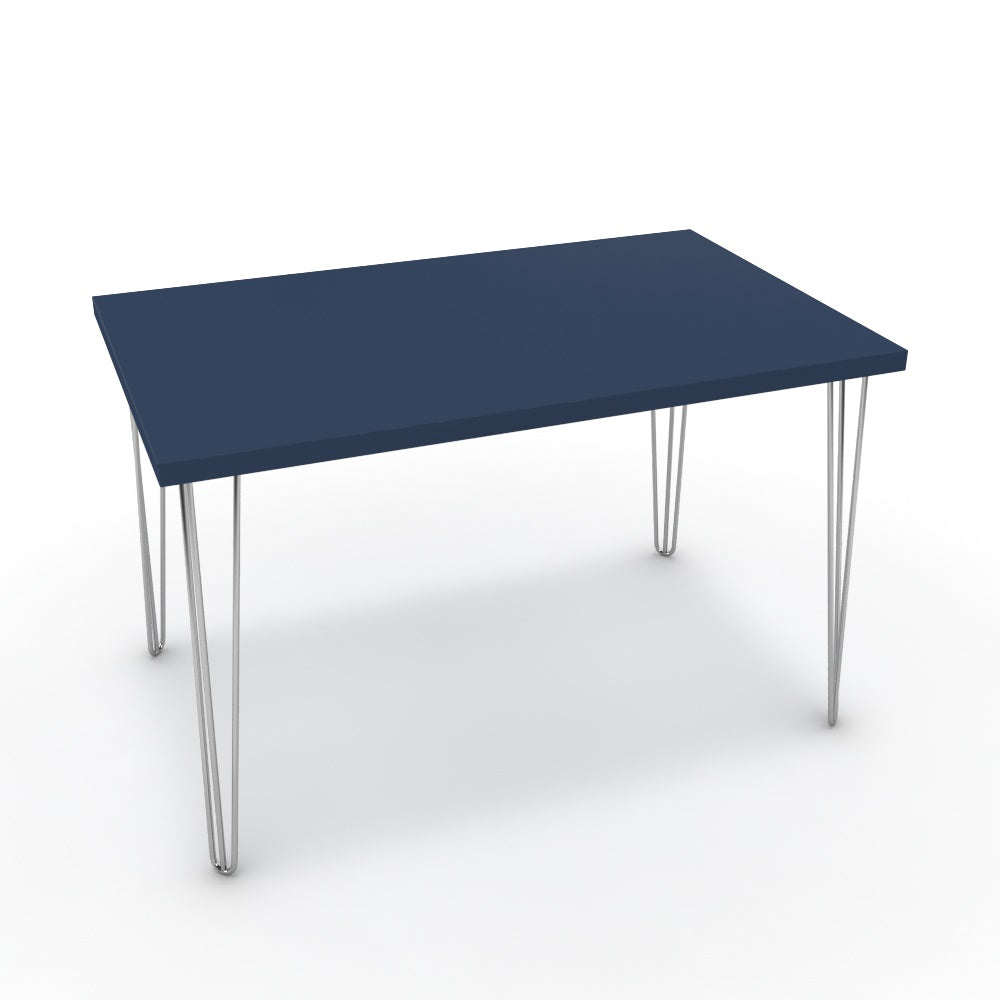 Étkezőasztal - Linga króm lábbal - Tiroli kék, méret: 120x75