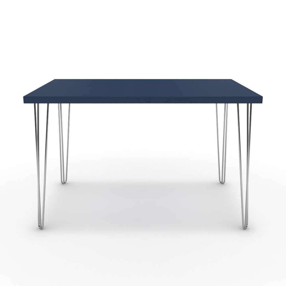 Étkezőasztal - Linga króm lábbal - Tiroli kék, méret: 120x75