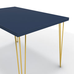 Étkezőasztal - Linga arany lábbal - Tiroli kék, méret: 120x75