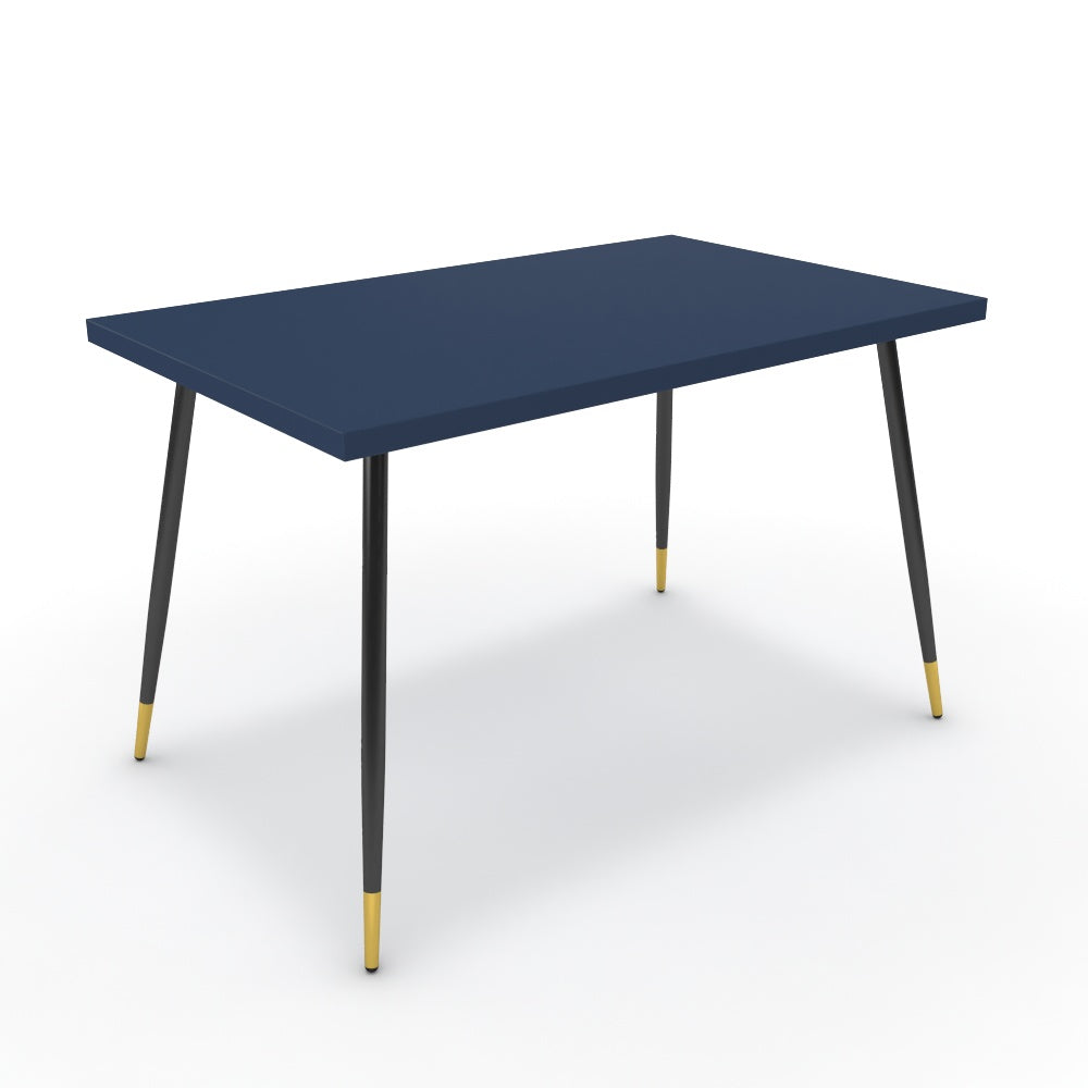 Étkezőasztal - Manu fekete és arany lábbal - Tiroli kék, méret: 120x75