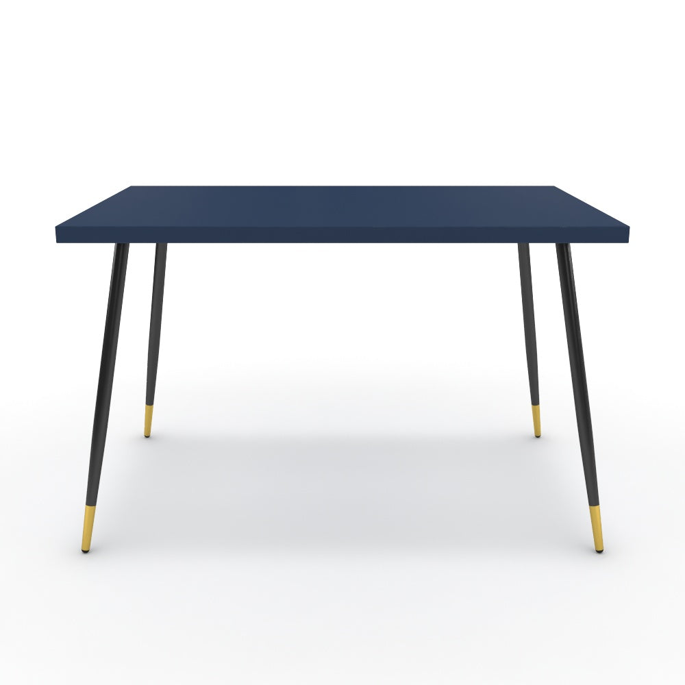 Étkezőasztal - Manu fekete és arany lábbal - Tiroli kék, méret: 120x75