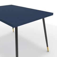 Étkezőasztal - Manu fekete és arany lábbal - Tiroli kék, méret: 120x75