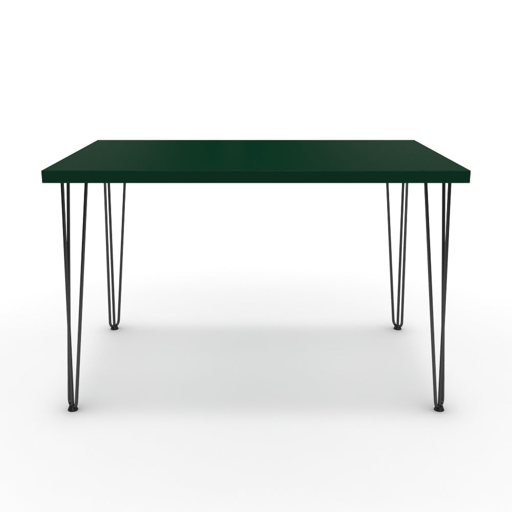 Étkezőasztal - Linga fekete lábbal - Forest zöld, méret: 120x75