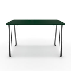 Étkezőasztal - Linga fekete lábbal - Forest zöld, méret: 120x75