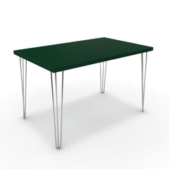 Étkezőasztal - Linga króm lábbal - Forest zöld, méret: 120x75