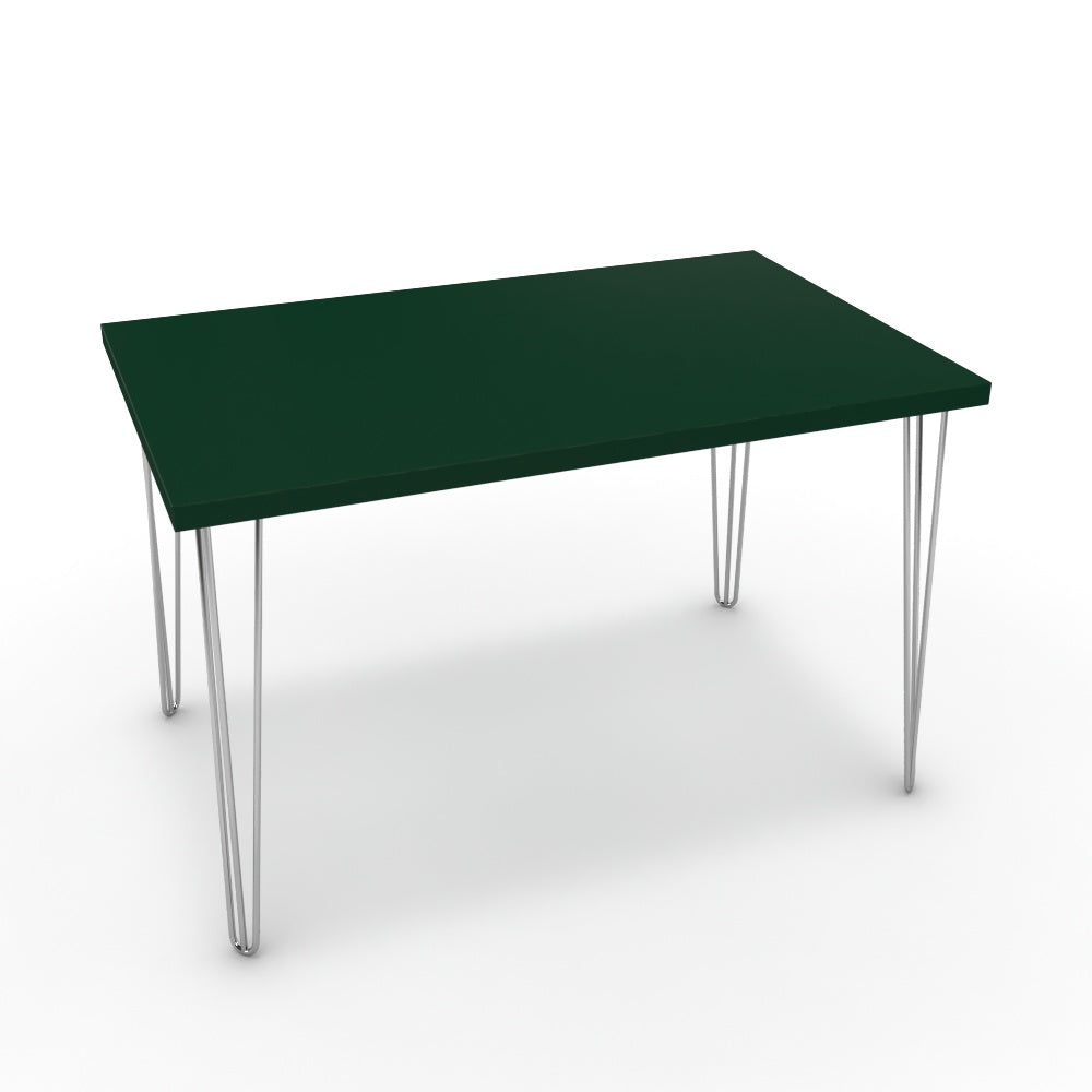 Étkezőasztal - Linga króm lábbal - Forest zöld, méret: 120x75