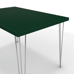 Étkezőasztal - Linga króm lábbal - Forest zöld, méret: 120x75