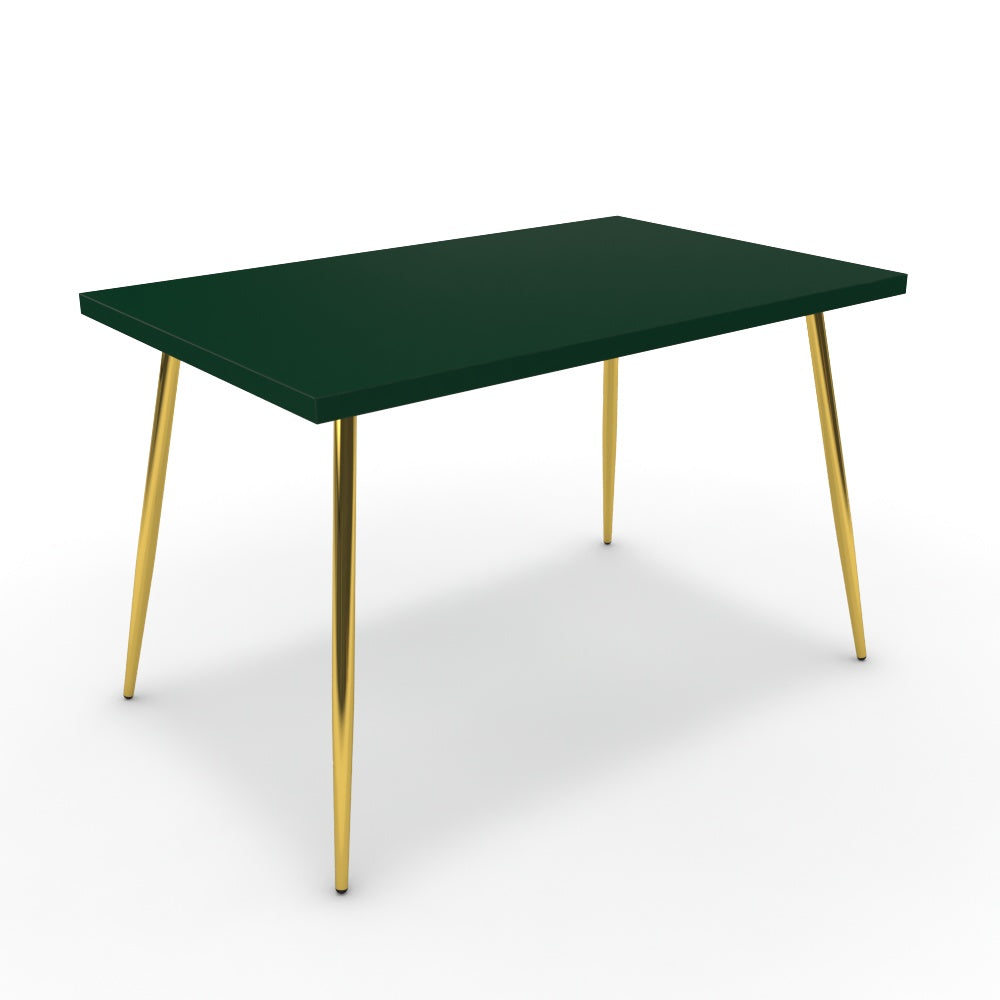 Étkezőasztal - Manu arany lábbal - Forest zöld, méret: 120x75