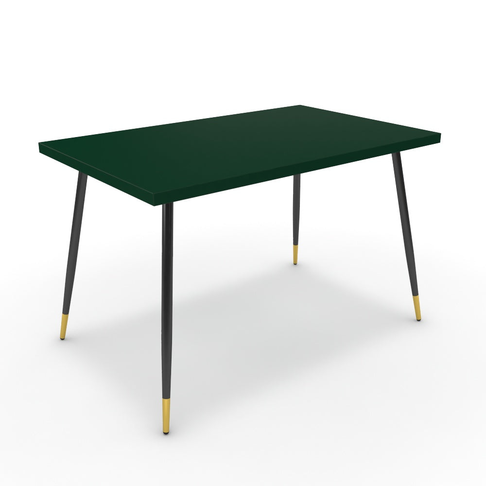 Étkezőasztal - Manu fekete és arany lábbal - Forest zöld, méret: 120x75