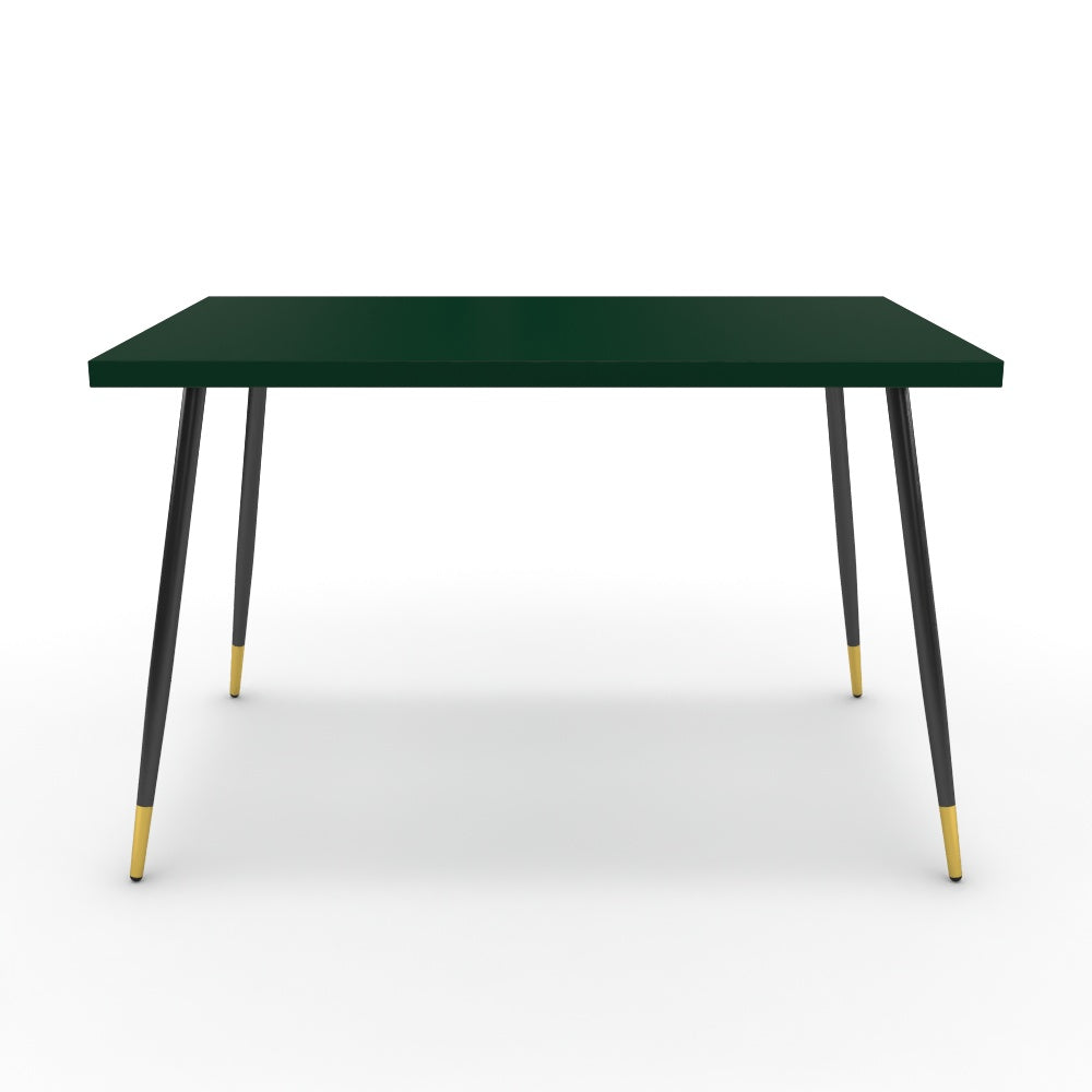 Étkezőasztal - Manu fekete és arany lábbal - Forest zöld, méret: 120x75