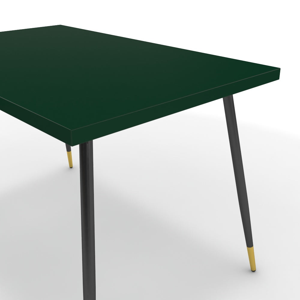 Étkezőasztal - Manu fekete és arany lábbal - Forest zöld, méret: 120x75