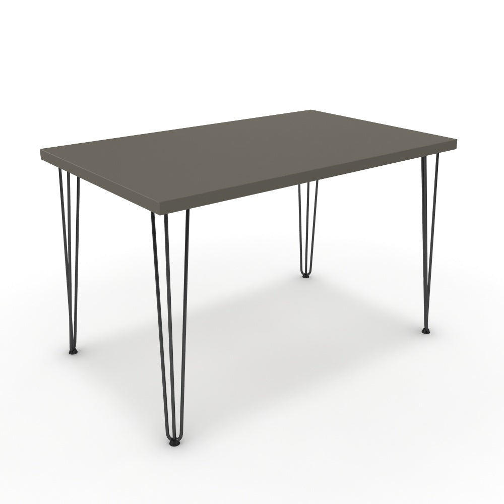 Étkezőasztal - Linga fekete lábbal - Fosszil szürke, méret: 120x75