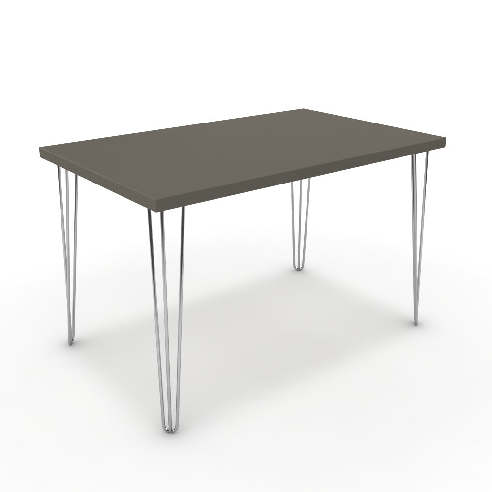 Étkezőasztal - Linga króm lábbal - Fosszil szürke, méret: 120x75