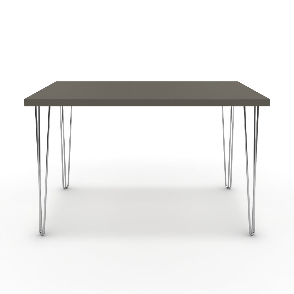 Étkezőasztal - Linga króm lábbal - Fosszil szürke, méret: 120x75