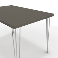 Étkezőasztal - Linga króm lábbal - Fosszil szürke, méret: 120x75