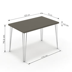 Étkezőasztal - Linga króm lábbal - Fosszil szürke, méret: 120x75