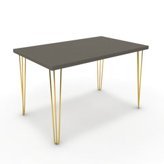 Étkezőasztal - Linga arany lábbal - Fosszil szürke, méret: 120x75