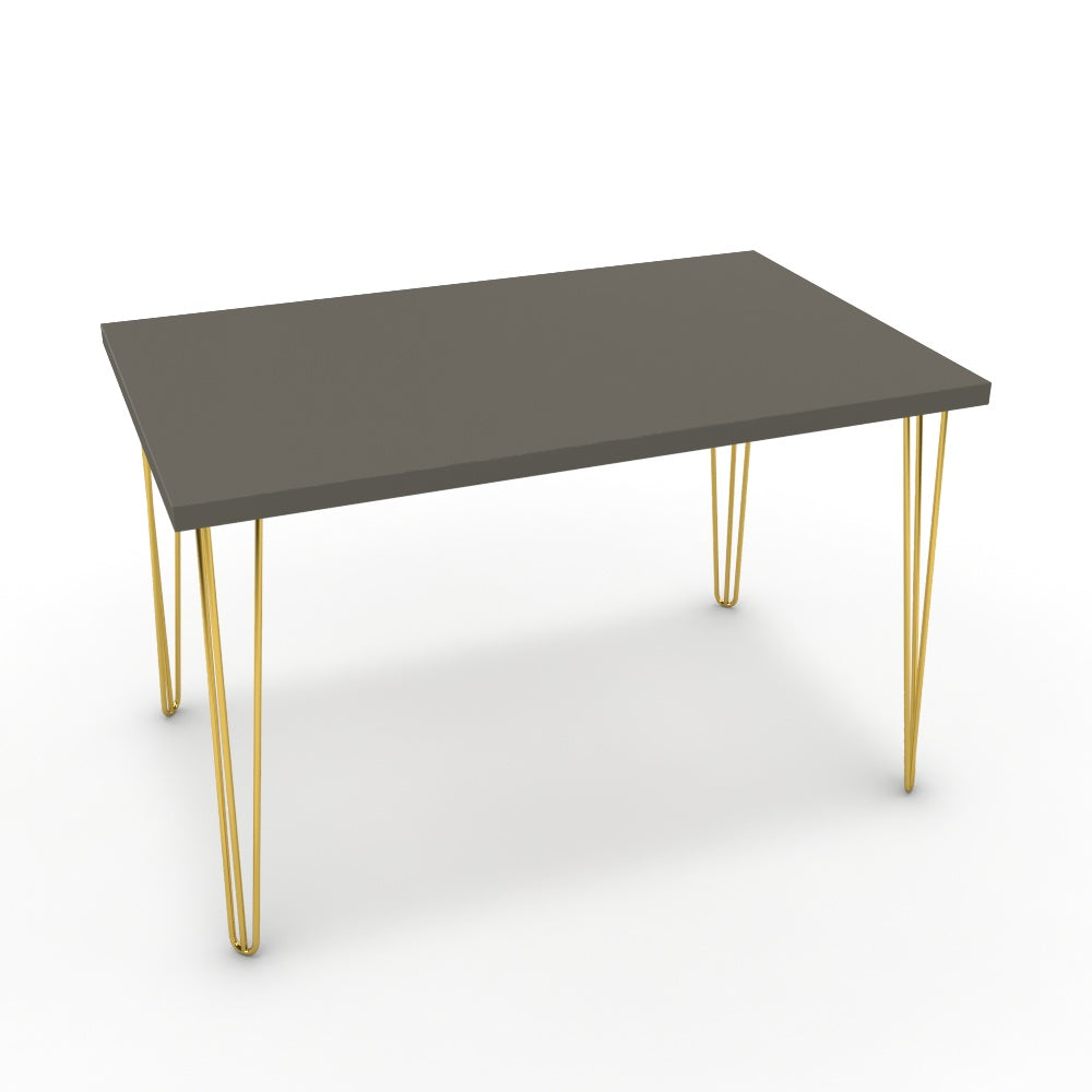 Étkezőasztal - Linga arany lábbal - Fosszil szürke, méret: 120x75