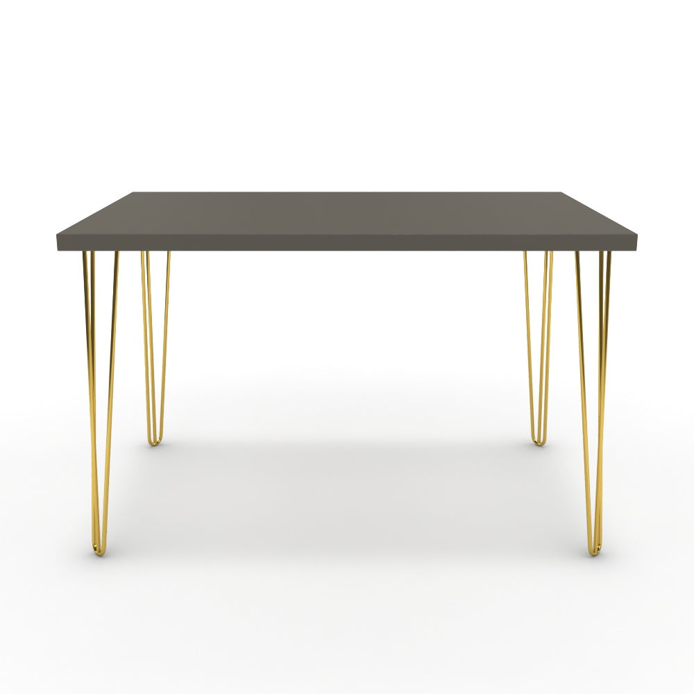 Étkezőasztal - Linga arany lábbal - Fosszil szürke, méret: 120x75