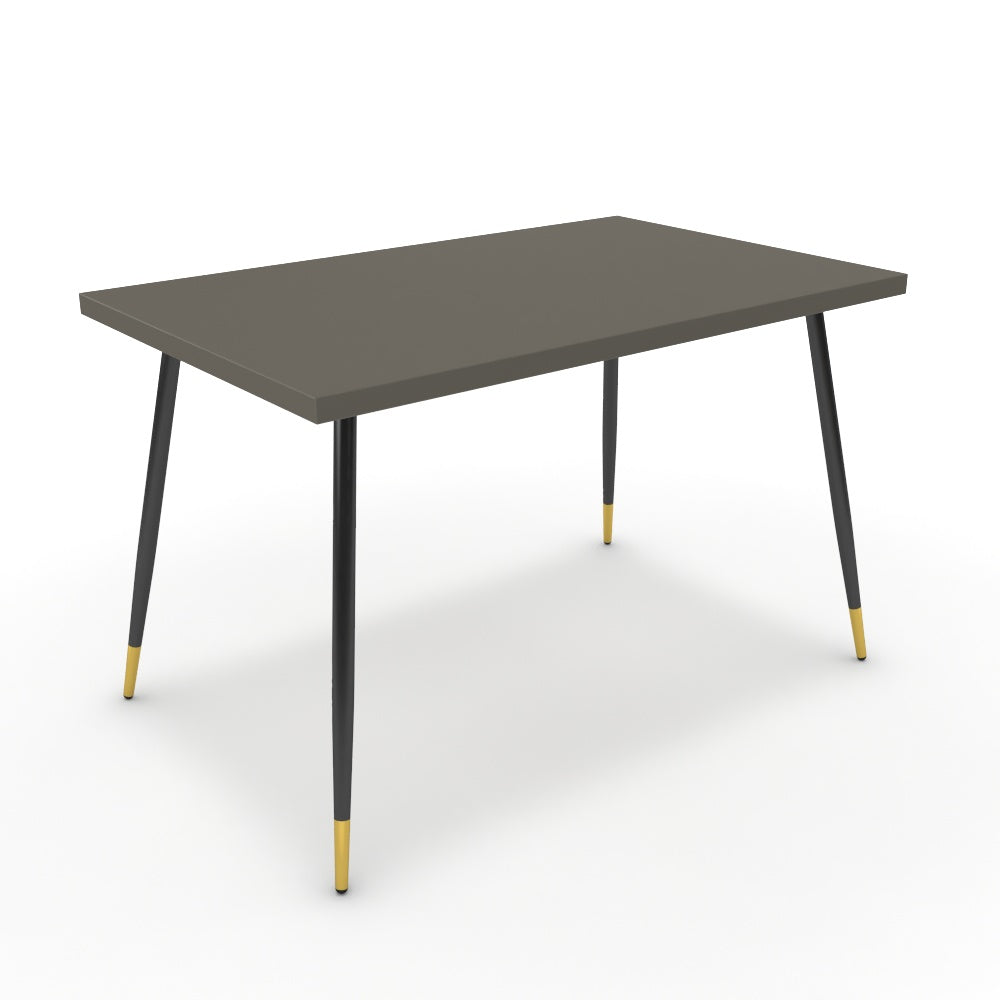 Étkezőasztal - Manu fekete és arany lábbal - Fosszil szürke, méret: 120x75