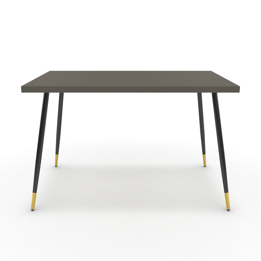Étkezőasztal - Manu fekete és arany lábbal - Fosszil szürke, méret: 120x75