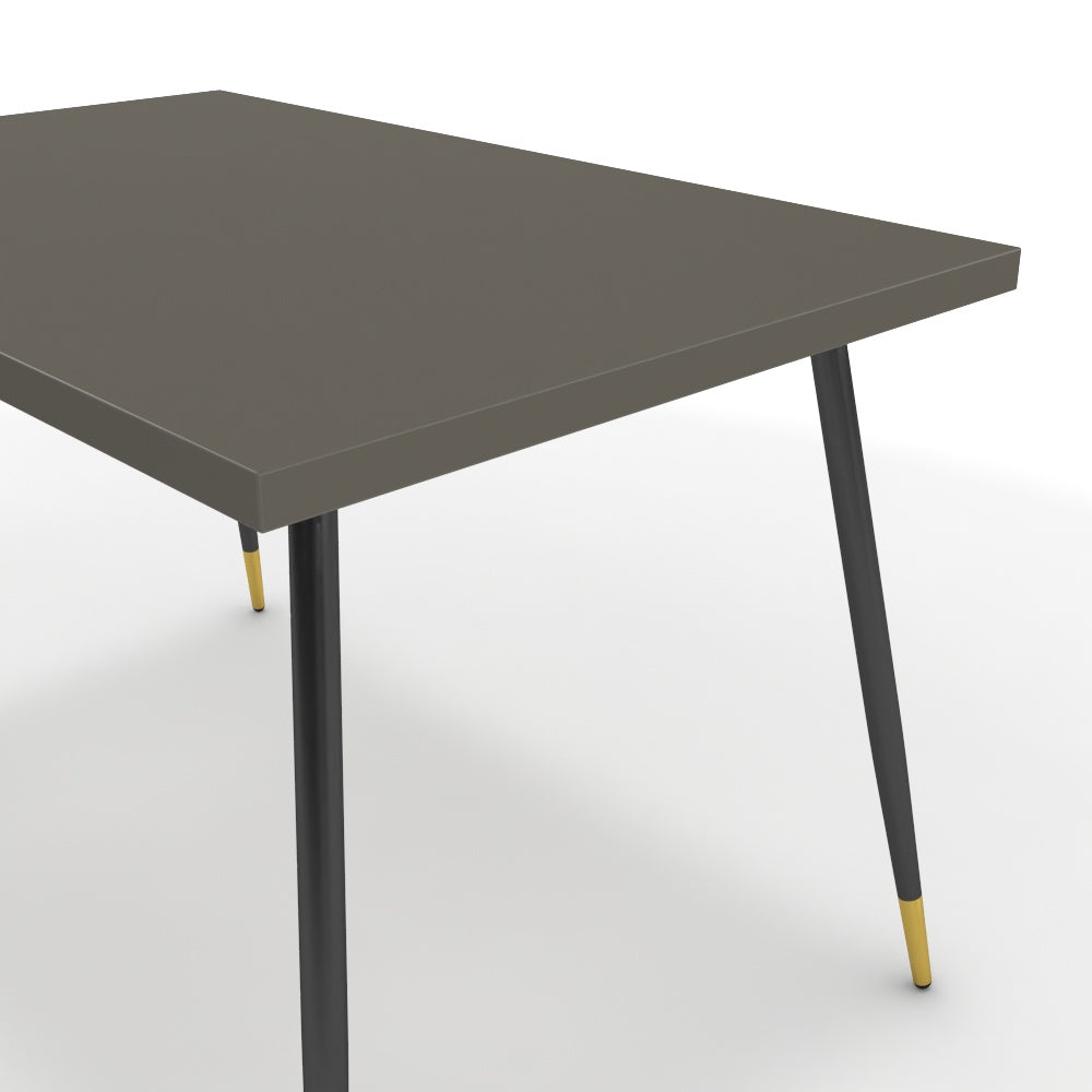 Étkezőasztal - Manu fekete és arany lábbal - Fosszil szürke, méret: 120x75