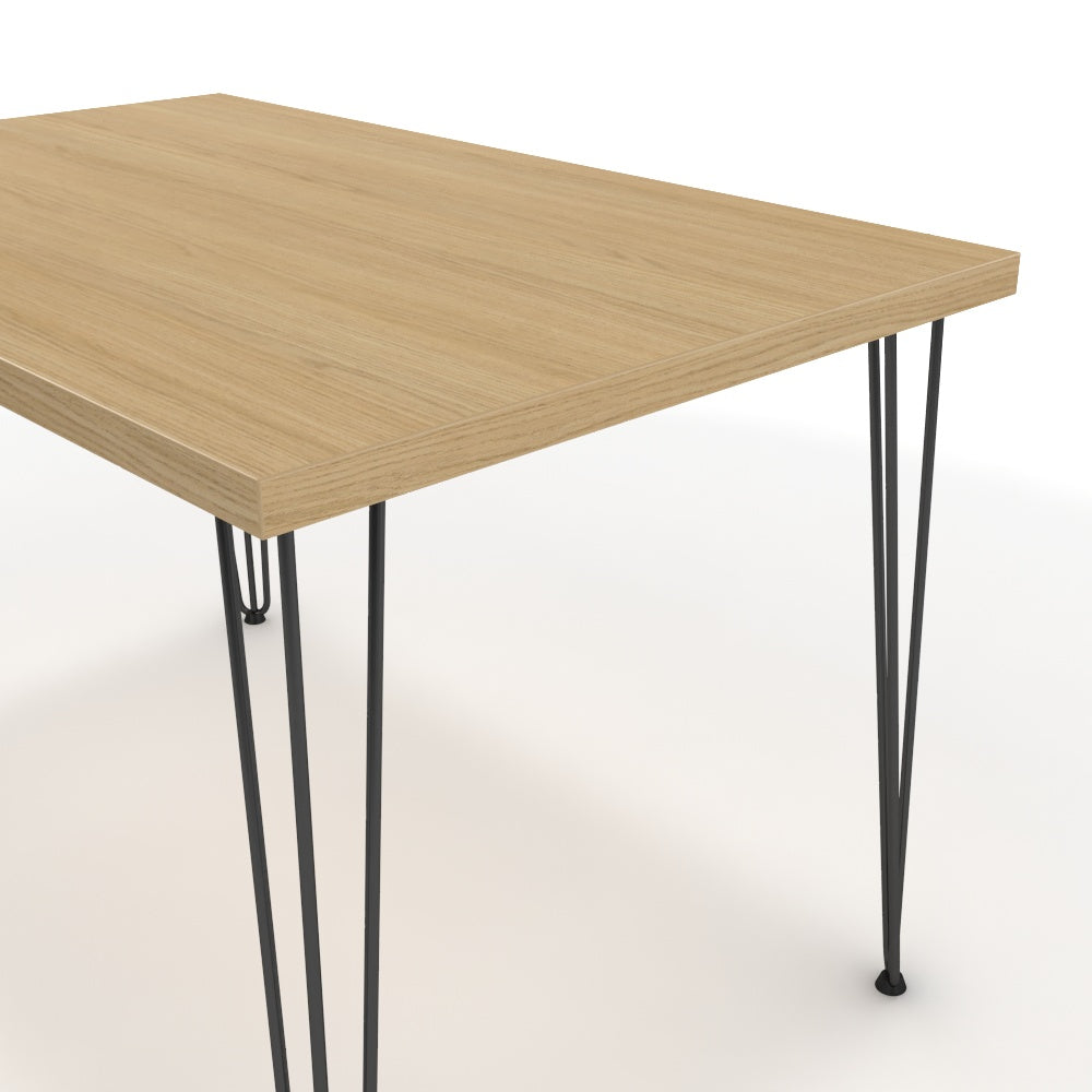 Étkezőasztal - Linga fekete lábbal - Vicenza tölgy, méret: 120x75