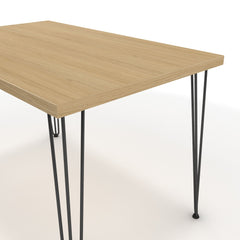 Étkezőasztal - Linga fekete lábbal - Vicenza tölgy, méret: 120x75