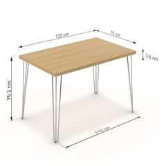 Étkezőasztal - Linga króm lábbal - Vicenza tölgy, méret: 120x75