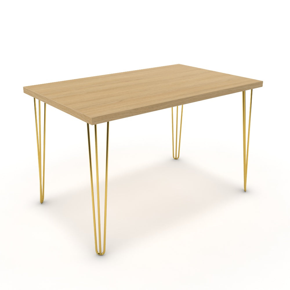 Étkezőasztal - Linga arany lábbal - Vicenza tölgy, méret: 120x75