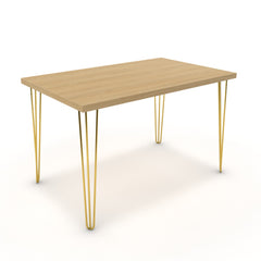 Étkezőasztal - Linga arany lábbal - Vicenza tölgy, méret: 120x75