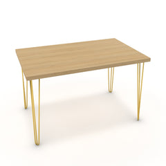 Étkezőasztal - Linga arany lábbal - Vicenza tölgy, méret: 120x75
