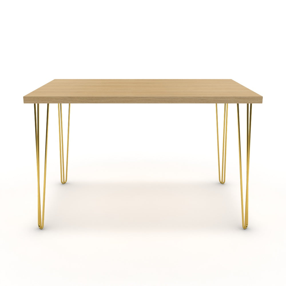 Étkezőasztal - Linga arany lábbal - Vicenza tölgy, méret: 120x75