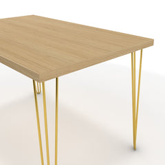 Étkezőasztal - Linga arany lábbal - Vicenza tölgy, méret: 120x75