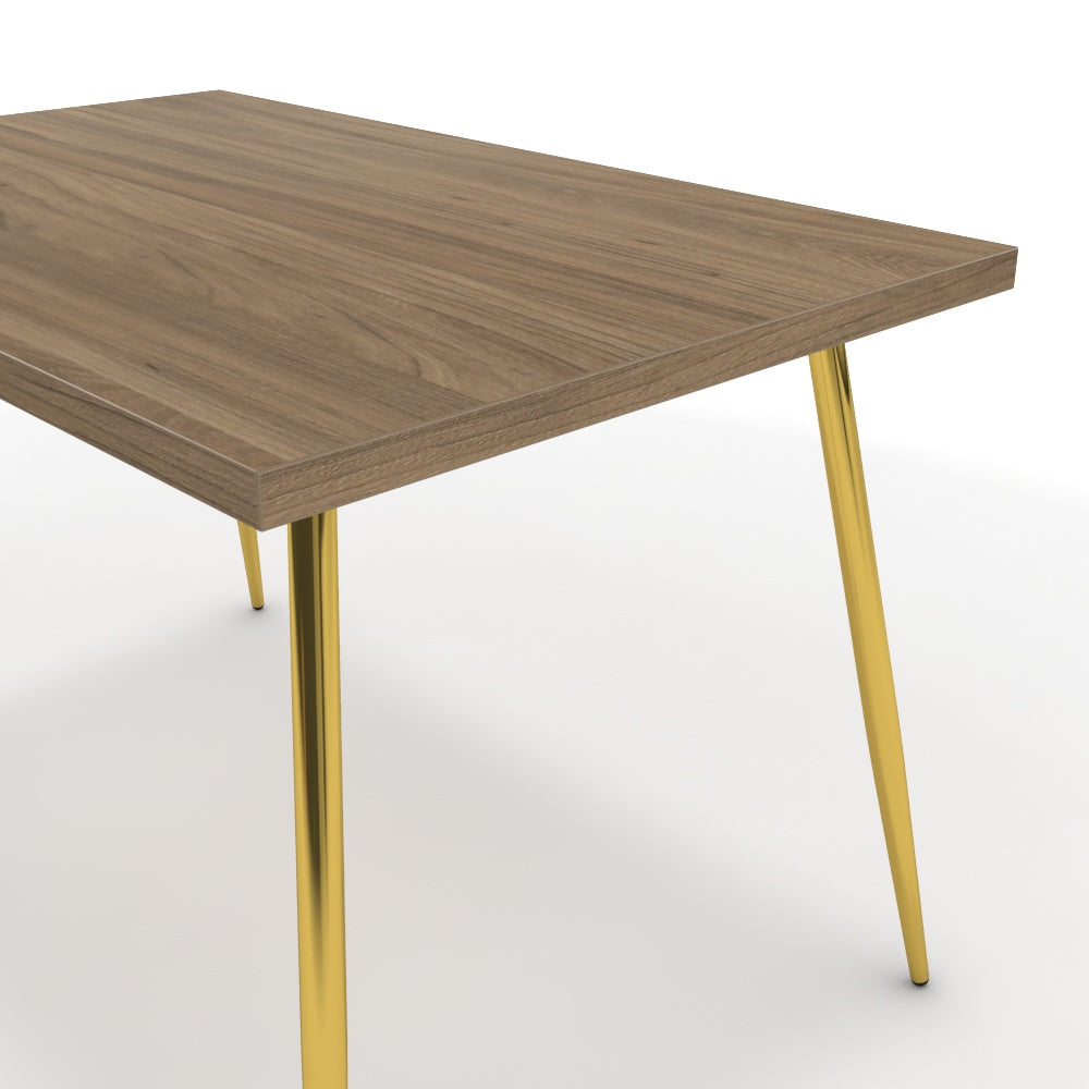 Étkezőasztal - Manu arany lábbal - Világos rauna szil, méret: 120x75