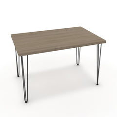 Étkezőasztal - Linga fekete lábbal - Szürke Vicenza tölgy, méret: 120x75