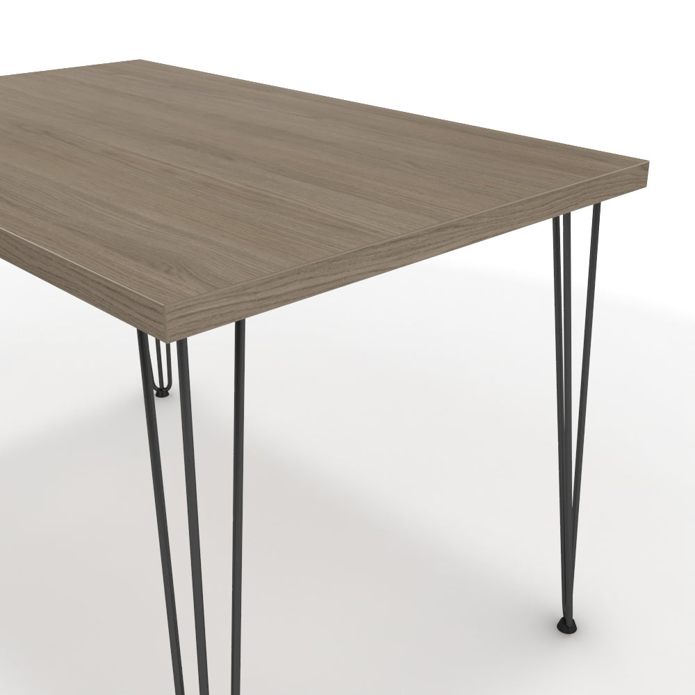 Étkezőasztal - Linga fekete lábbal - Szürke Vicenza tölgy, méret: 120x75