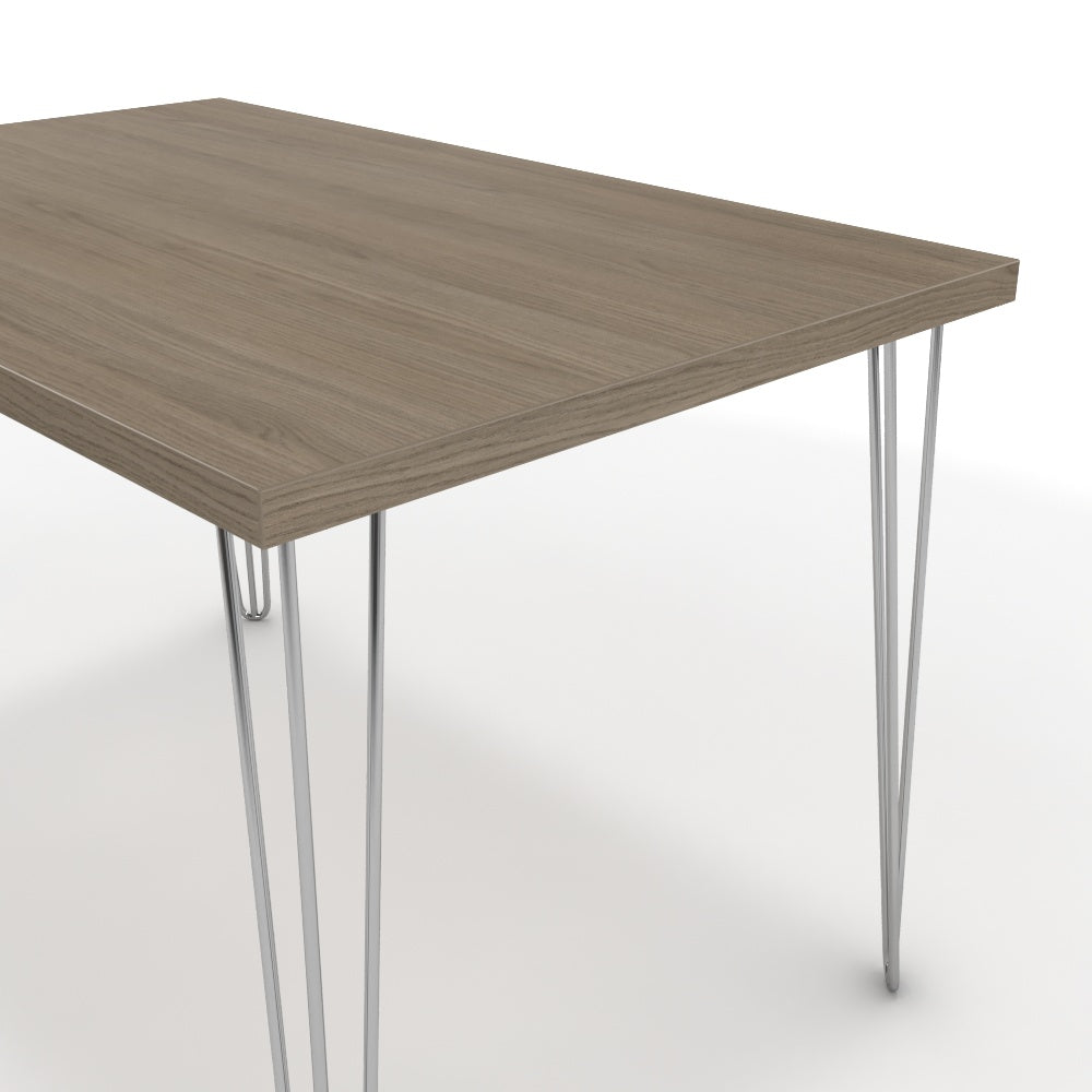 Étkezőasztal - Linga króm lábbal - Szürke Vicenza tölgy, méret: 120x75