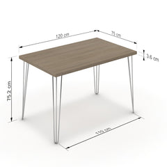 Étkezőasztal - Linga króm lábbal - Szürke Vicenza tölgy, méret: 120x75