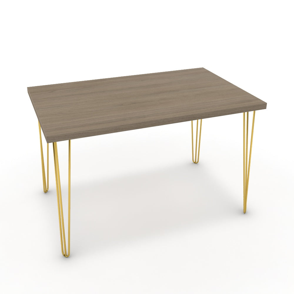 Étkezőasztal - Linga arany lábbal - Szürke Vicenza tölgy, méret: 120x75