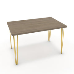 Étkezőasztal - Linga arany lábbal - Szürke Vicenza tölgy, méret: 120x75