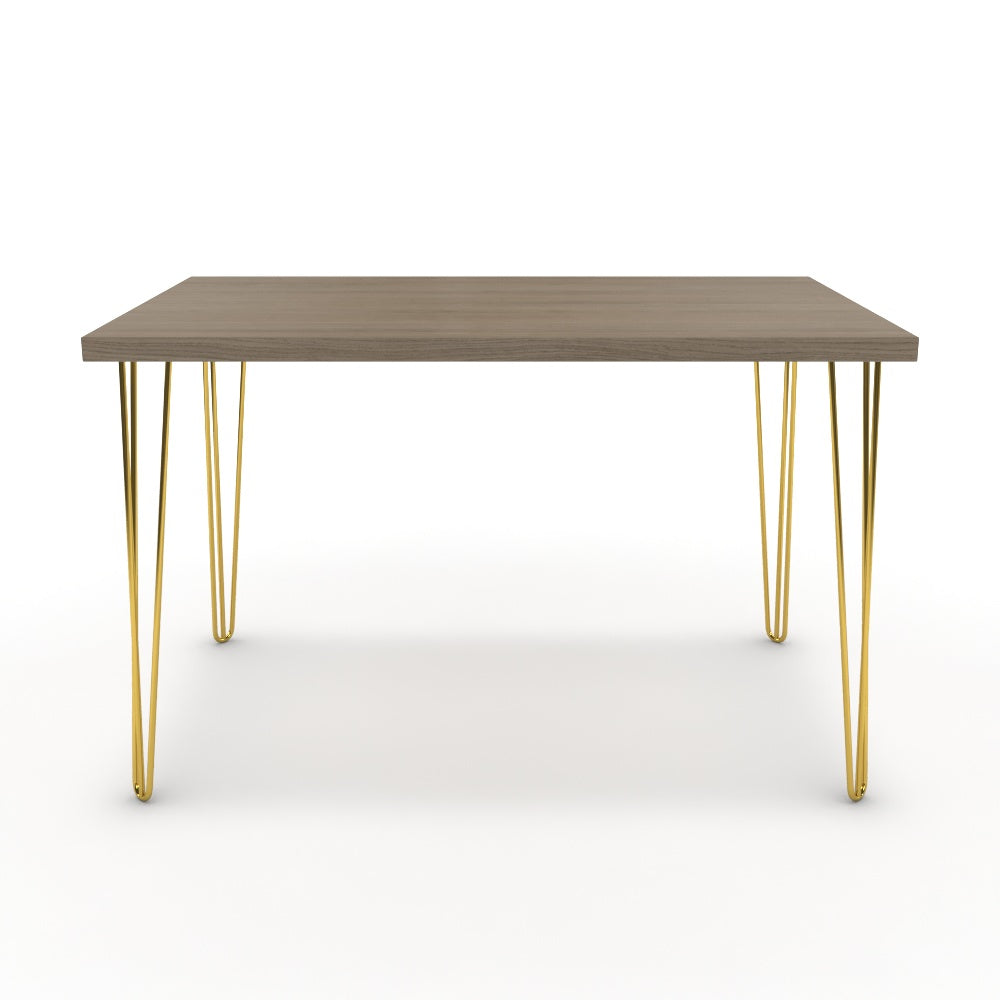 Étkezőasztal - Linga arany lábbal - Szürke Vicenza tölgy, méret: 120x75