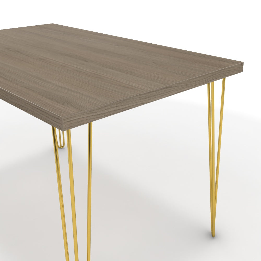 Étkezőasztal - Linga arany lábbal - Szürke Vicenza tölgy, méret: 120x75