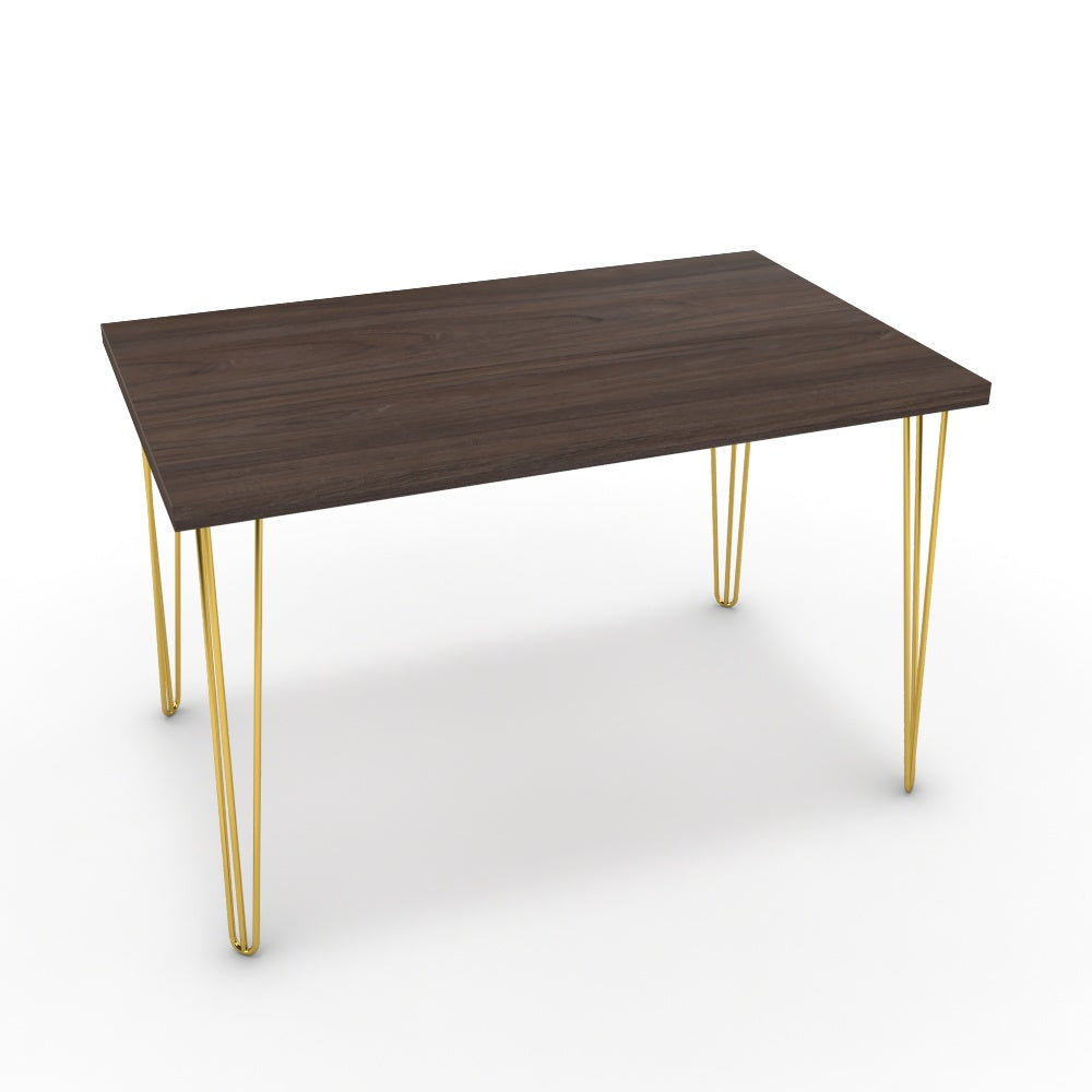 Étkezőasztal - Linga arany lábbal - Sötét rauna szil, méret: 120x75