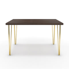 Étkezőasztal - Linga arany lábbal - Sötét rauna szil, méret: 120x75