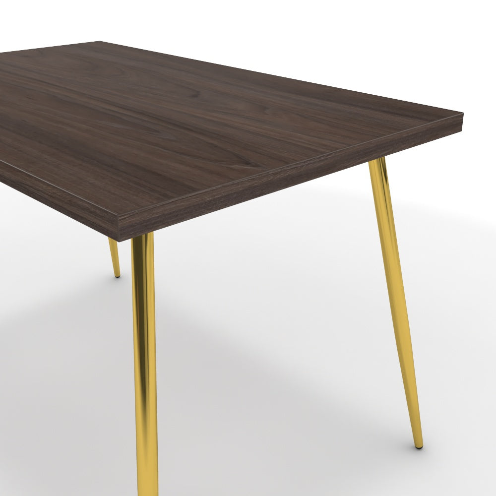 Étkezőasztal - Manu arany lábbal - Sötét rauna szil, méret: 120x75