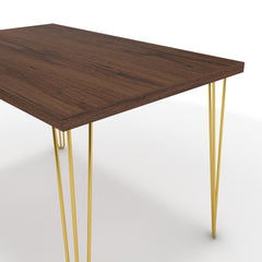 Étkezőasztal - Linga arany lábbal - Mogyoró, méret: 120x75