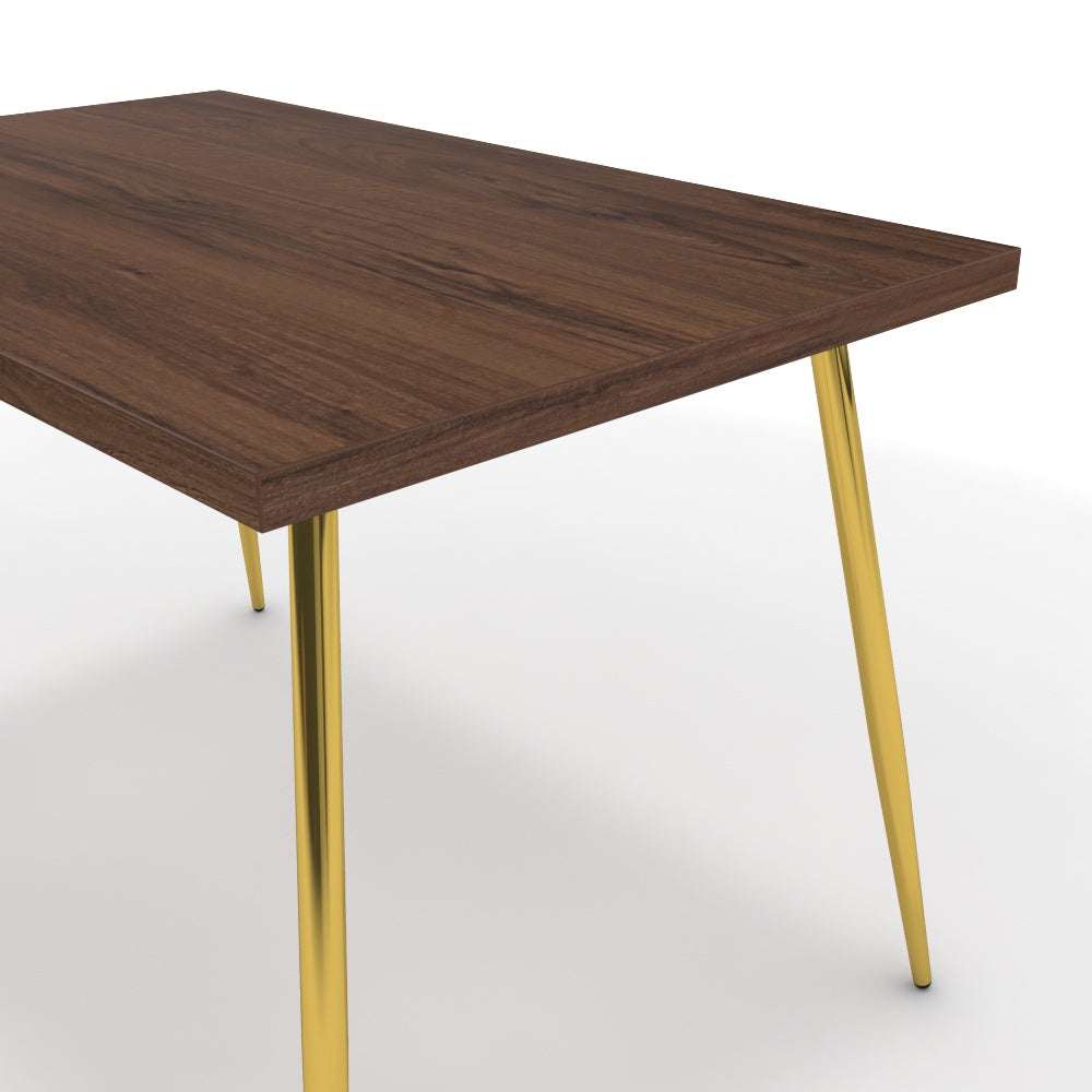 Étkezőasztal - Manu arany lábbal - Mogyoró, méret: 120x75