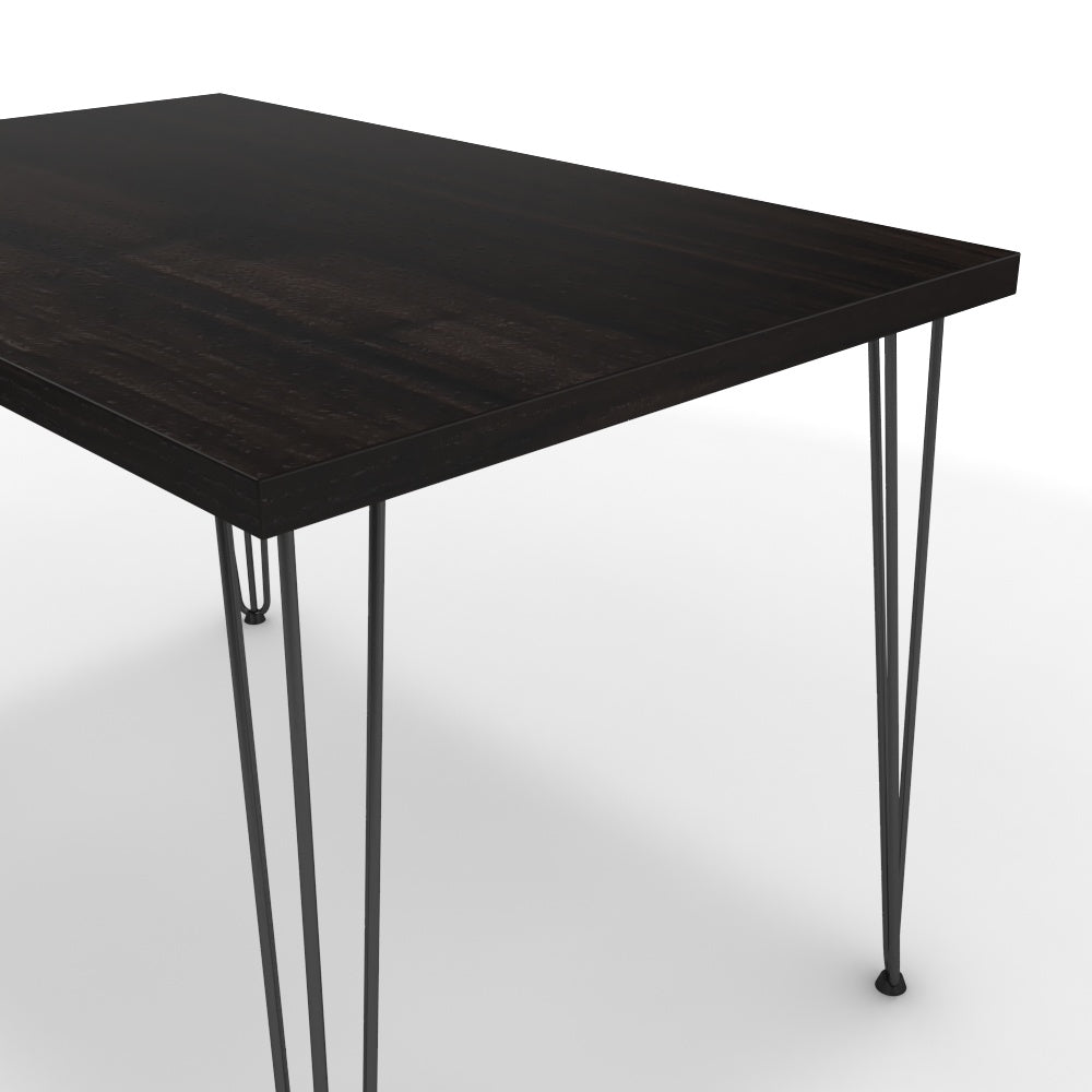 Étkezőasztal - Linga fekete lábbal - Füstölt dió, méret: 120x75